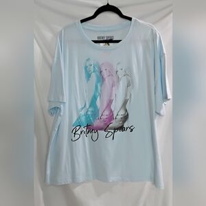 Britney Spears Official Merch Womens Short Sleeve TShirt Light Blue Size XXL